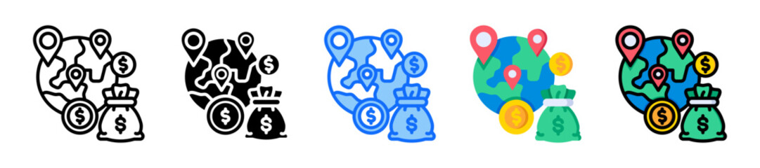 Financial Map Icon