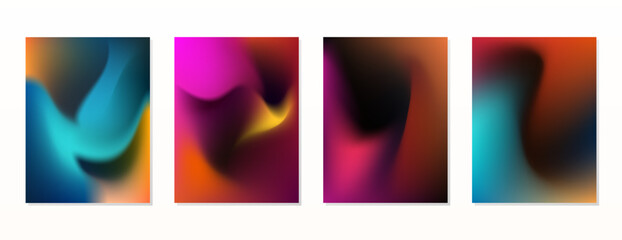Fototapeta premium SET GRADIENT MESH COLOR POSTER BACKGORUND DESIGN VECTOR TEMPLATE GOOD FOR WALLPAPER, COVER, FRAME, FLYER, SOCIAL MEDIA, GREETING CARD