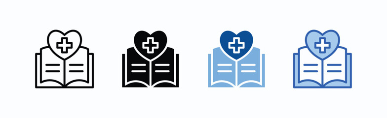 Health Education icon sheet multiple style collection isolated vector