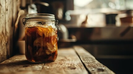 A close-up of a sealed glass jar with preserved food, illustrating its impermeable design to keep contents fresh