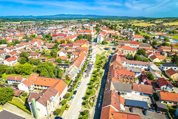Krizevci, Croatia: Picturesque town of Krizevci in Prigorje region aerial view