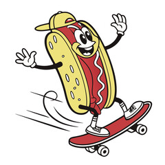 hot dog cartoon illustration