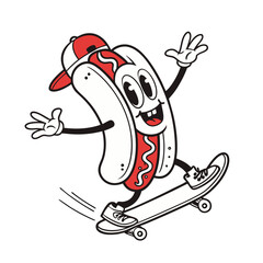 Cartoonish hot  dog