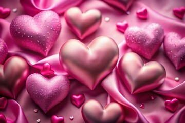 Fototapeta premium pink hearts background