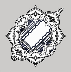 Eslimi Tazhib Iranian Art Design. Calligraphy Tazhib is a beautiful art used to decorate and embellish the margins of books and printed artworks.