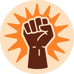 Striking Human Rights Emblem - Determination and Progress Art