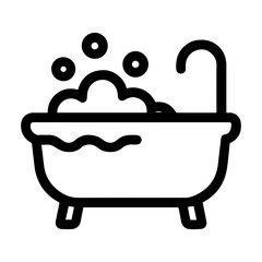 Bathtub with bubbles icon with transparent background
