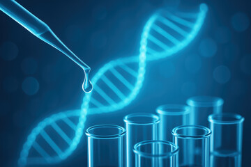 Innovation in biotechnology drives progress through precise experimentation and molecular research symbolized by DNA pipettes and test tubes