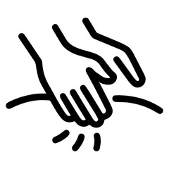 Massage therapy hand icon with transparent background
