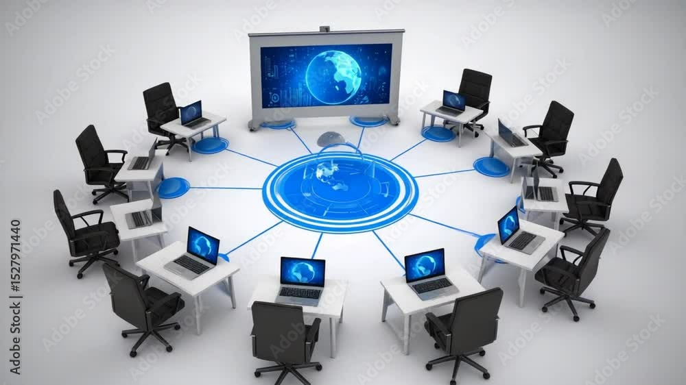 Poster global network collaboration: a futuristic representation of interconnected business and data sharin
