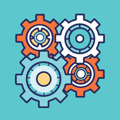 Fototapeta premium Clean Line Art Illustration of Interlocking Shapes