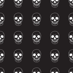 Whimsical Skeletal Skull Creep Vector Seamless Pattern can be use for background and apparel design