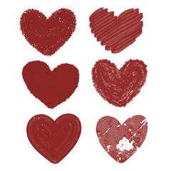 Hand-drawn Red Hearts Collection