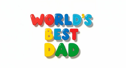 Obraz premium Worlds best dad colorful letters fathers day