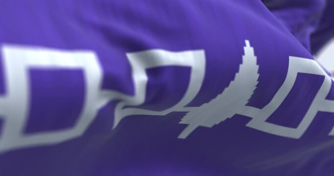 Close-up of Iroquois flag waving in the wind