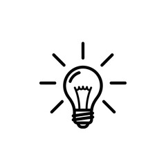 Lightbulb Icon Shining Brightly Idea Concept