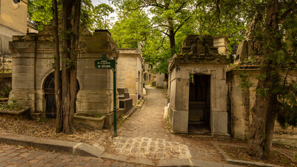 Tombs in the père Lachaise cemetery in Paris in France on June 11th 2025