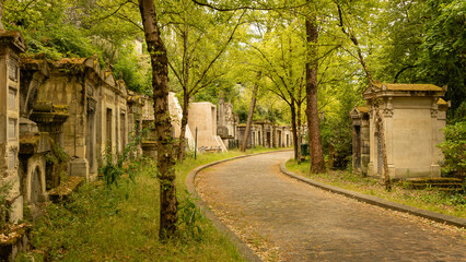 Tombs in the père Lachaise cemetery in Paris in France on June 11th 2025