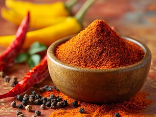 "Vibrant Red Chili Powder Bowls"