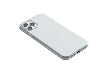 White smartphone on transparent background