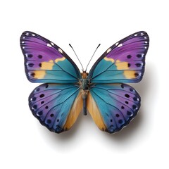 Fototapeta premium Vibrant blue purple butterfly isolated on white