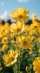 "Sunny Field of Yellow Flowers"
