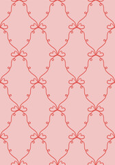 Coquette ribbon bow seamless pattern for fabric, wallpaper, wrapping paper. Classic print design