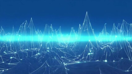 AI-generated digital landscape pulses as the camera glides, symbolizing Futurism, Intelligence, Data Flow, and Technological Expansion in seamless motion. - Powered by Adobe