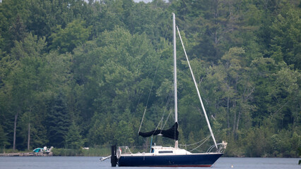 Sailboat waiting for people