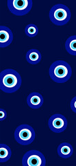 Seamless Evil Eye Pattern Wallpaper. Mystical Protective Symbol for Smartphone Background. Vector Illustration
