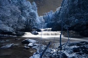 Infrared image of waterfall