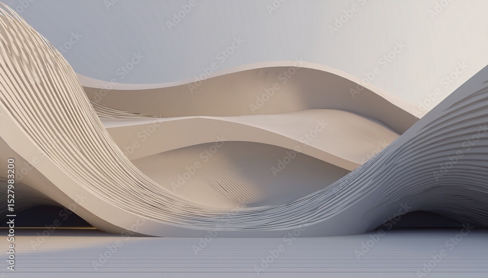 Poster abstract minimal architecture background geometric architectural with wavy curve design car presenta