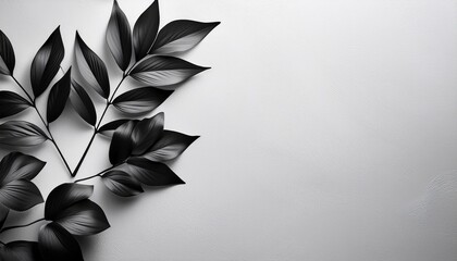black leaves on white background textured background