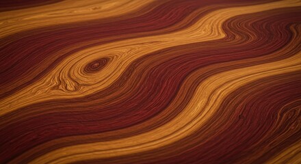 Wood grain pattern with swirls, deep red and light brown colors forming waves