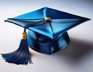 a blue graduation cap with a tassel