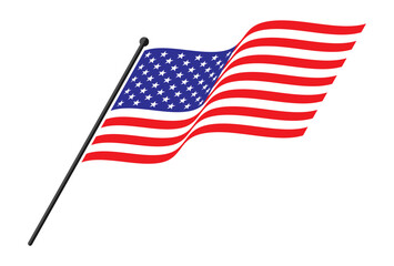 American flag on white background