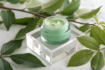 Green Cream Beauty Treatment Natural Leaves