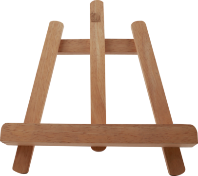 Wooden stand for photos and books on transparent background - Powered by Adobe