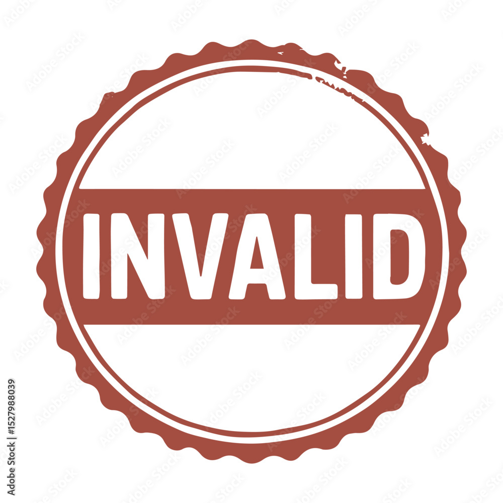 Fototapete seal invalid icon stamp frame vector on white background vector seal on white background