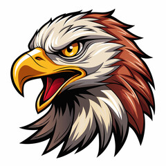 Fototapeta premium angry eagle realistic design and bold line black , white background ,full color