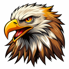 Fototapeta premium angry eagle realistic design and bold line black , white background ,full color