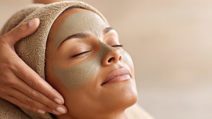 Gentle Hands Applying Face Mask in Relaxing Spa Environment