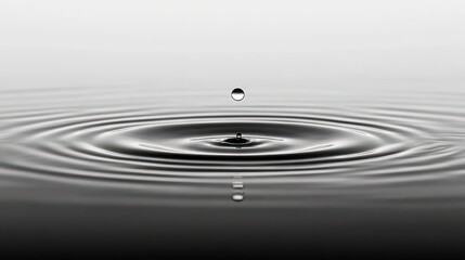 Ripples on Water Surface Creating a Calming Negative Space Effect