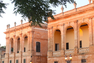Palacio Torresaura in Ciutadella de Menorca, a stunning historical palace with intricate architecture, showcasing beautiful details and grand design.