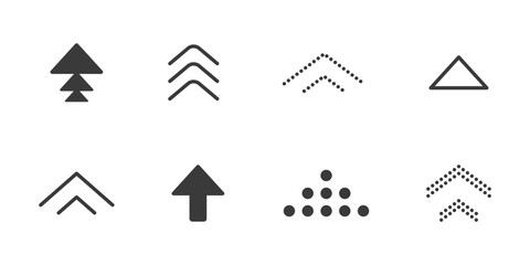 Swipe up icon arrow button, ui scroll symbol. Swipe slide simple minimal line sign. Move button, app interface action. 