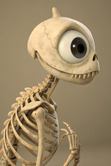 Cartoon Skeleton Creature with a Big Eye