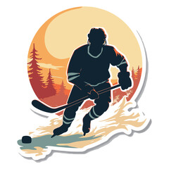 Ice hockey athletes competing against each other