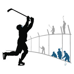 An illustration of a hockey player