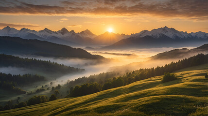 Sunrise over the mountains