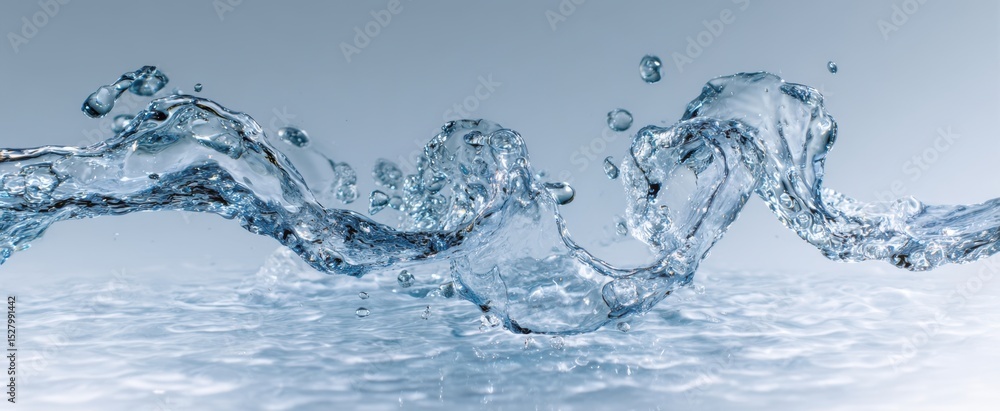 Poster the flowing water creates captivating patterns and reflections in a serene environment.